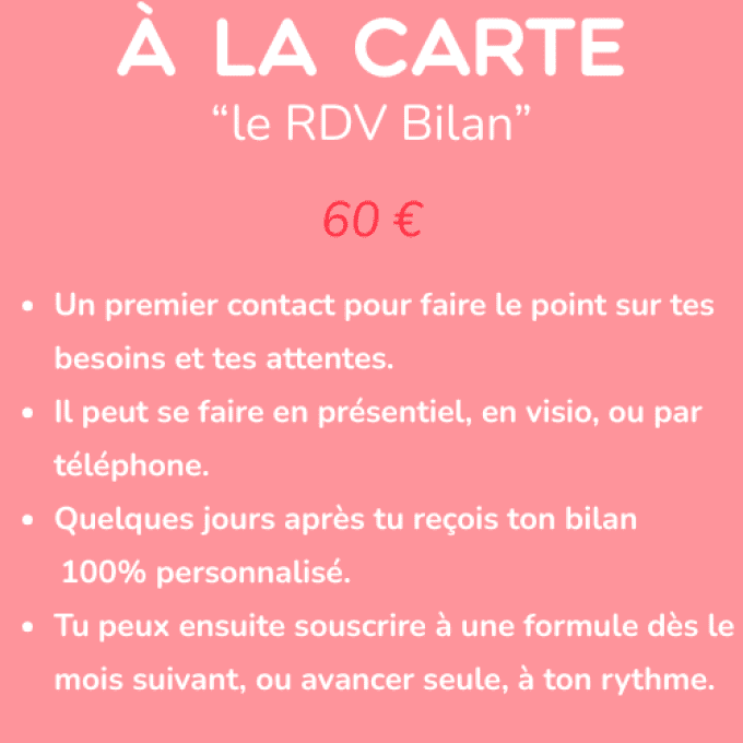 RDV Bilan à la carte